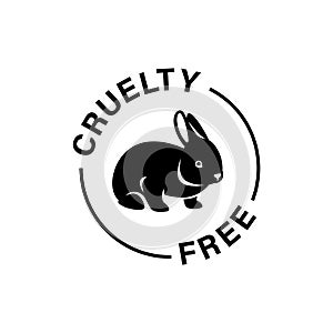 Cruelty free Not tested on animals rabbit logo sticker for animal friendly product packaging