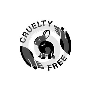 Cruelty free Not tested on animals rabbit logo sticker for animal friendly product packaging