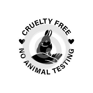 Cruelty free Not tested on animals rabbit logo sticker for animal friendly product packaging