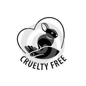 Cruelty free Not tested on animals rabbit logo sticker for animal friendly product packaging