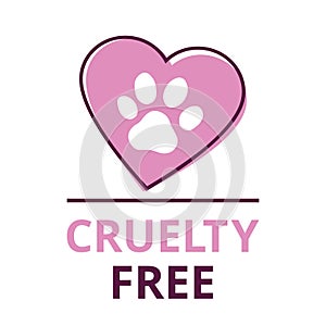 Cruelty Free. Text and Paw icon.