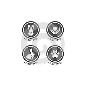Cruelty free vector circle label stamp set.