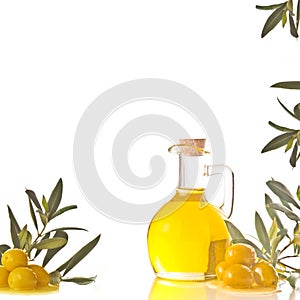 Cruet with extra olive oil photo