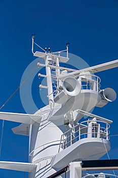 Cruis ship close up of ship deck elements