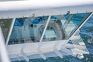 Cruis ship close up of ship deck elements