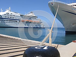 Cruise boat at port