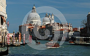 Cruise On The Canale Grande With View To The Basilica Santa Maria Della Salute In Venice Italy