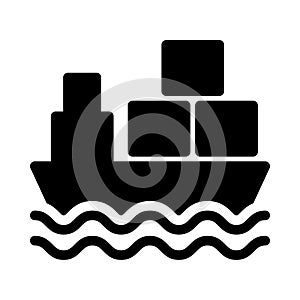 Cruise glyph flat vector  icon