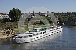 Cruise harbor on river Seine in Poissy, France