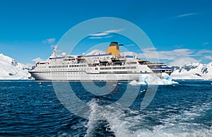 Cruise liner in Antarctica