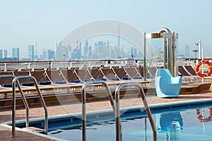 Cruise liner deck with swimming pool