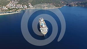 Cruise liner in Mediterranean sea bay