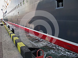 Cruise Liner Moves Off the Pier