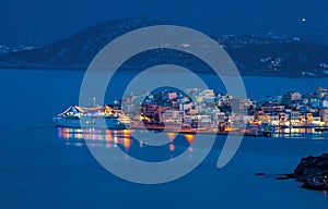 Cruise liner off the coast of Agios Nikolaos