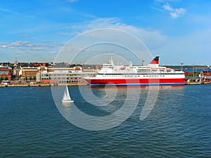 Cruise liner in port of Helsinki, Finland