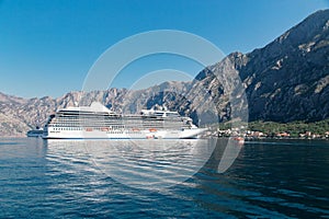 Cruise liner ship swimming at blue Adriatic sea