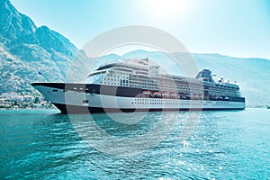 Cruise liner ship swimming at blue Adriatic sea