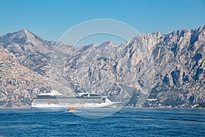 Cruise liner ship swimming at blue Adriatic sea