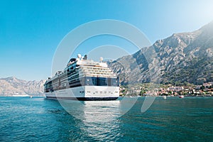 Cruise liner ship swimming at blue Adriatic sea