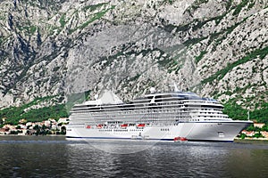 Cruise liner ship swimming at blue Adriatic sea