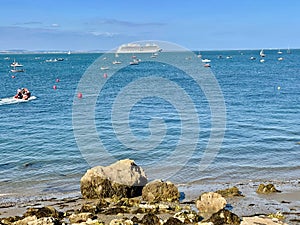 A cruise liner on the Solent