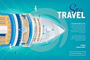 Cruise liner travel banner