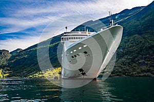 Cruise Liners On Geiranger fjord, Norway