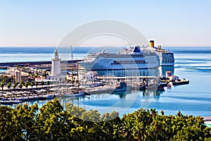 Cruise liners in the harbor of Malaga