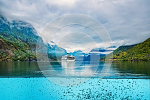 Cruise Liners On Hardanger fjorden