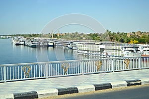 Cruise liners on the Nile River.