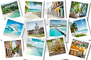 Cruise memories on polaroid photos - summer caribbean vacations photo