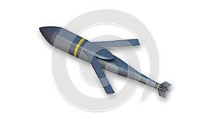 Cruise missile, bomb isolated on white