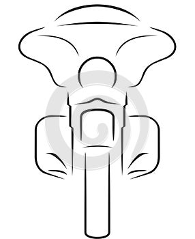 Cruise motorcycle contour isolated