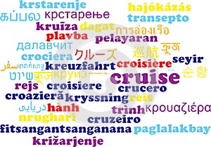 Cruise multilanguage wordcloud background concept