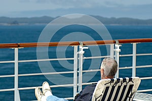 Cruise passenger relaxing