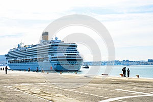 Cruise passengers ship berthing in the port services to the passenger sailing to destination port, restriction quarantine