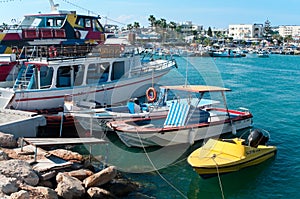 Cruise and sailing ships in Agia-Napa harbor