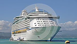 Cruise ship anchored photo