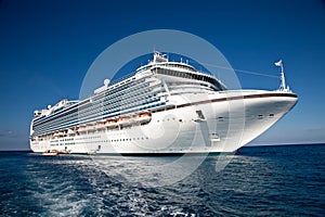 Cruise Ship Anchored in The Caribbean