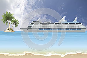 Cruise ship anchored offshore