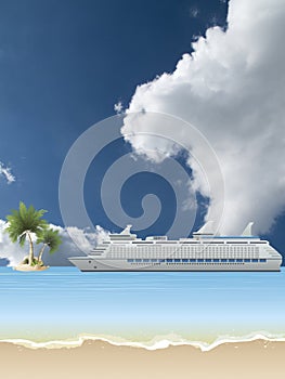 Cruise ship anchored