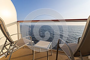 Cruise Ship Balcony with Chairs