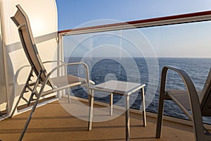 Cruise Ship Balcony with Chairs