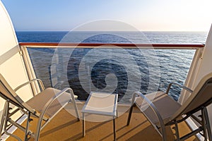 Cruise Ship Balcony with chairs