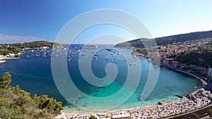 Cruise ship in the Bay of Villefranche Sur Mer, CÃ´te d`Azur, France