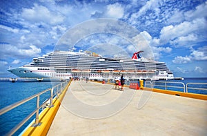 Cruise ship in beautiful sunny day