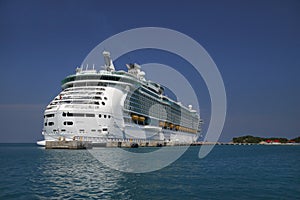 Cruise ship blue Caribbean waters