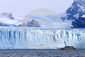 Cruise ship boat near glacier in Patagonia, Argentina