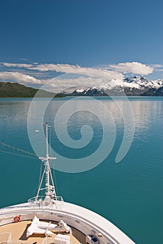 Cruise ship bow and scenery