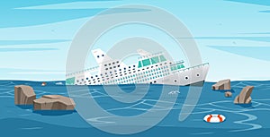 Cruise ship capsized.